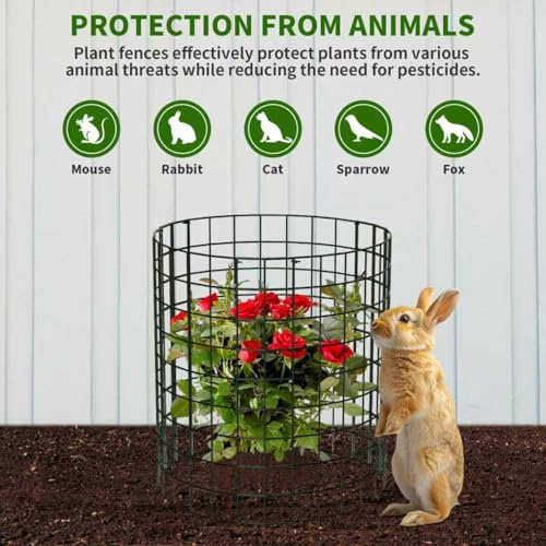 10 Packs Round Plant Protector from Animals,Metal Wire Mesh Garden Plant Cages for Outdoor Gardening Supplies, Garden Protection Rabbits Chickens Ducks for Vegetables, Flowers, Shrubs (12'' x 12'') - size: 12'' x 12''