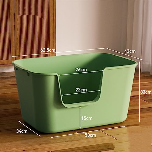 Extra Large Kitty Litter Box with High Sides, Anti-Splashing, Tool-Free Assembly, Multi Cat, Jumbo (Grey) 24.60" L x 16.92" W x 12.99" H - color: Grey