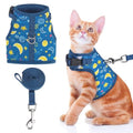 BINGPET Cat Harness and Leash Set, Escape Proof and Adjustable, X-Large | Step-in Vest, Lightweight Soft Breathable Mesh, Hook & Loop, Easy Control for Puppy Large & Extra Large Cats Walking Travel - color: Galaxy, size: X-Large