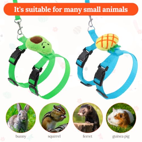 2PCS Bunny Harness and Leash Guinea Pig Leash | Kitten Harness and Leash Set for Guinea Pig Ferret Cat Puppy Duck Small Pets Outdoor Walking - style: B