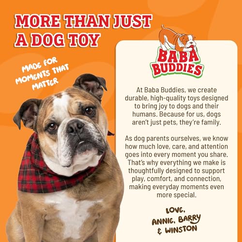 Baba Buddies 5-in-1 Turkey Leg Dog Chew Toy for Aggressive Chewers | Natural rubber & tough nylon hybrid, dental cleaning ridges, real turkey flavor. For Labrador, German Shepherd, Pit Bull