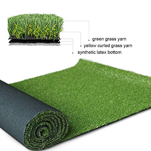 Artificial Grass Lawn Turf 0.8inch Realistic Synthetic Grass Mat, Indoor Outdoor Garden Lawn Landscape for Pets,Fake Faux Grass Rug with Drainage Holes - size: 1FTX34FT