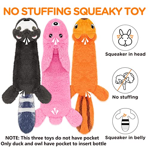 No Stuffing Dog Squeaky Chew Toy Water Bottle for Small Medium Large Breed | Crinkle Squeaker Soft Plush Toy Tough Durable Puppy Chewer Teething Chewing Interactive Keep Them Busy Best Birthday Gifts