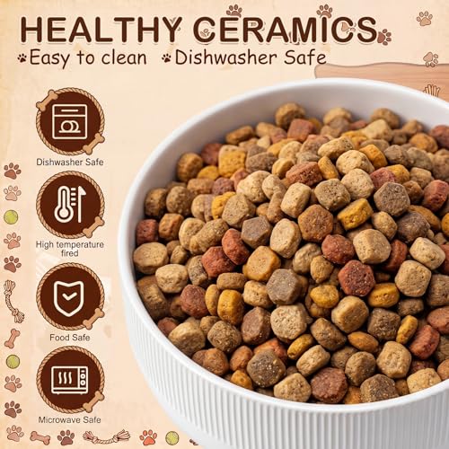 100oz Extra Large Ceramic Dog Bowl, Dog Food and Water Bowl | 8.7 Inch Heavy Weighted Non-slip Water Dish for Large Dogs, Non-tipping Big Porcelain Pet Bowl, Wide Mouth Easy to Clean