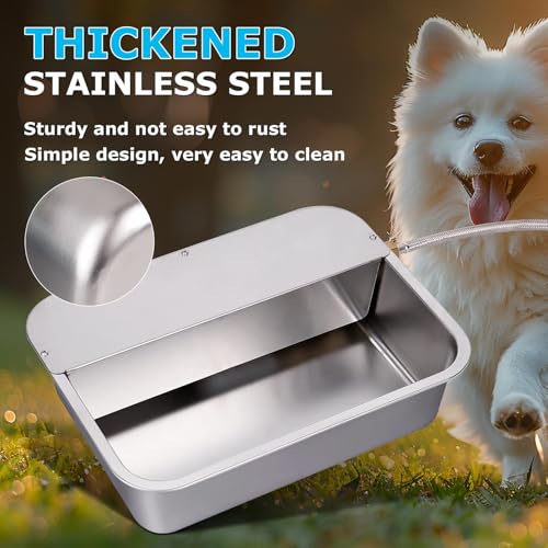 3 Gallon Automatic Dog Water Bowl Dispenser Outdoor Dog Waterer | Stainless Steel Outside Large Self Filling Auto Water Bowl for Dogs Cats Pets Livestock Chicken