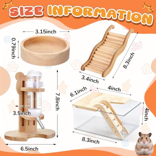 4 Pcs Hamster Cage Accessories Water Bottle Set,Fun Ladder - style: Fun Ladder