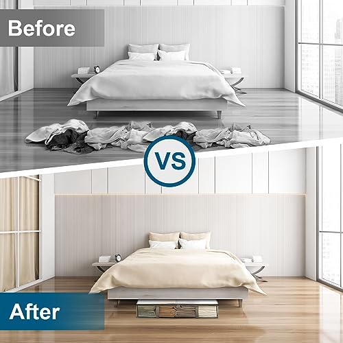 4 Packs Under Bed Storage Containers Bins, Humid-Proof Plastic Underbed Storage Bins, Closet Organizers and Clothes Storage Bags, Under the Bed Blanket Storage with Handles for Clothes,Bedroom