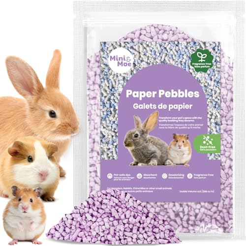mini&moe Rabbit Bedding Guinea Pig Bedding Paper Pellet Bedding: Odor Control & Moisture Absorbent Natural Paper Pellet Bedding - for Small Animal Guinea Pigs, Rabbits,Hamsters Bedding 3.96lb - color: Grape, size: 3.96lbs