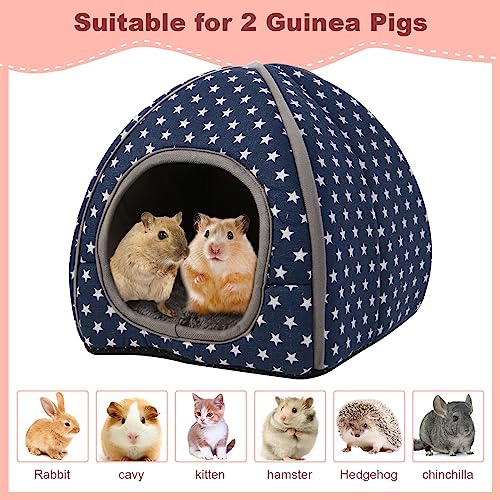 Cozy Guinea Pig Hideout Bed Soft Fleece Material Removable Cushion Washable and Dryer Friendly Perfect Cage Accessories for Rabbits Hamsters Hedgehogs - color: Royal Blue