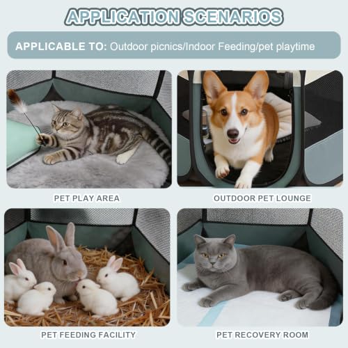 Cat Dog Playpen, Foldable Pet Puppy Dog Playpen, Cat Tent Crates Cage, Portable Playpen for Dogs Cats Rabbits Pigs Bunny Indoor/Outdoor, Pop Up Dog Kennel Playpen Enclosure with Carring Bag - color: Gray, size: S(29"L x 29"W x 17"H)