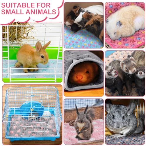 Newwiee 20 Pcs Waterproof Small Pet Fleece Blanket Bulk Washable Small Animal Cage Bedding Guinea Pig Puppy Dog Cat Pee Pad Liner Accessories(Assorted,18 x 13 Inch) - size: 18 x 13 Inch