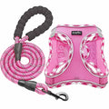 haapaw Dog Harness with Leash Set, No Pull Adjustable Reflective Step-in Puppy Harness with Thickened Padded Vest for Extra-Small/Small Medium Dogs - color: Pink, size: XS