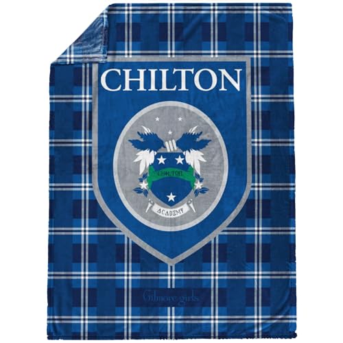 Jay Franco Gilmore Girls Chilton Crest Plush Throw Blanket - Measures 50 x 60 Inches, Super Soft Lightweight Fleece Bedding - color: Blue - Gilmore Girls