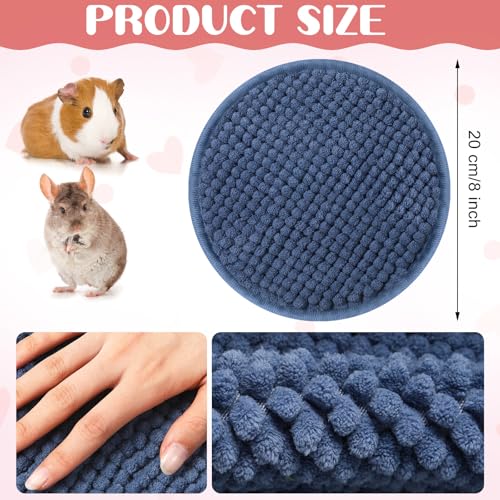 4 Pcs Guinea Pig Cage Liner 7.8 Inch Round Washable Chenille Pee Pads Pet Dog Cat Bedding Training Mat Reusable for Small Animals Puppy Bunny Hamster Chinchilla - color: Mixed Color, size: Diameter 7.8 Inch, style: Low Pile Chenille