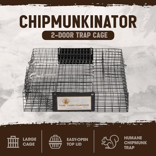 Rugged Ranch Single Chipmunkinator Multi‑Catch Chipmunk Trap, Wire Cage, 14.5"x4"x 4.5" - Live Catch‑and‑Release, 2‑Door Humane Rodent Control, No‑Poison Outdoor Use - color: Chipmunk, size: 1 Pack