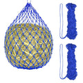 Slow Feeder Hay Net, 40" Length 2" Holes Strong Load-Bearing, Nylon Slow Feed Bag Hay Feeder, (Blue, 2 Pcs), Intended for Horses/Goats/Trailer/Stall - color: Blue
