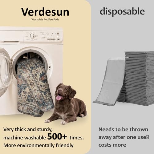 Washable Pee Pads for Dogs, Reusable Puppy Potty Training Pads, Ultra-Absorbent Thick Waterproof Leak-Proof Non-Slip Pads & Mat for Crate, Playpen, Floor, Whelping & Housebreaking , 2 Pack 24"x36" - color: Beige/Blue/Multi, size: 24" ×36"(pack of 2)