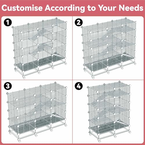 STILLCOVE 5-Tier Guinea Pig Cages Indoor: Small Animal Playpen with Trays | with Platforms and Ramps, Universal Wheels, C&C Pet Enclosure for Rabbit, Bunny, Hamster, Rat, Chinchilla, Hedgehog, Rodent - size: 42.9" x 14.6" x 40.9"