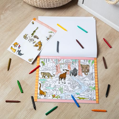 Melissa & Doug Seek & Find Sticker Pad – Animals, 400+ Stickers & 14 Scenes to Color, Search & Find Sticker Activity Pad for Coloring & Matching, Creative Learning Toys for Kids 4+ - FSC Certified