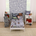 Star Wars Welcome to the Galaxy Navy and Gray Yoda, Princess Leia, R2-D2, and Chewbacca 2 Piece Toddler Sheet Set - Fitted Bottom Sheet and Reversible Pillowcase - color: Welcome to the Galaxy