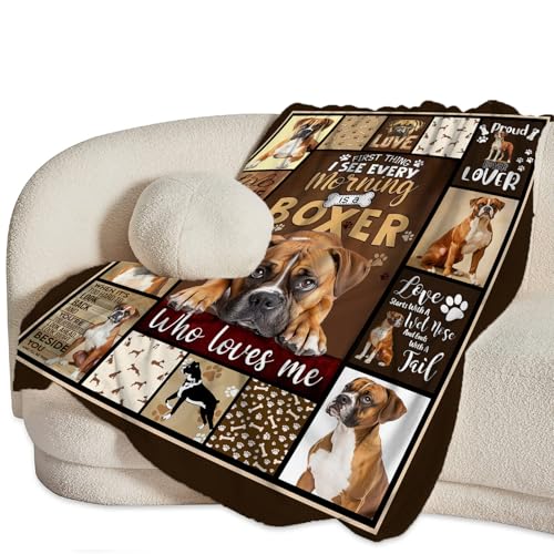 Boxer Dog Blanket, Puppy Throw Blankets, Animal Fuzzy Plush Blanket Ultra Soft for Dog Lover Gift Kids Teens Women Men Girls Boys Stuff Decor for Home Bedding Sofas Couch Camping 80"X60" - color: Boxer Dog, size: 80"x60"