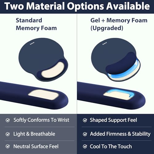 Mouse Pad and Keyboard Wrist Rest, 3-in-1 Gel Memory Foam Ergonomic Mouse Pad with Wrist Rest Set, Gaming Mousepad Arm Cushion Support for Computer Office Desk Accessories Cute Setup,Dark Blue - color: Dark Blue