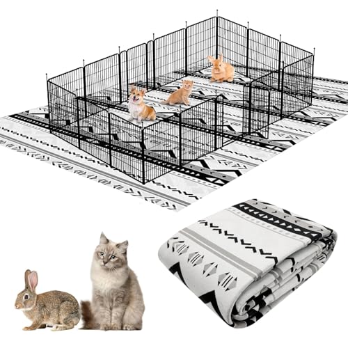 BNOSDM Extra Large Cage Liners for Rabbits 91" X 63" Washable Rabbit Pad Large Bunny Mat Anti Slip Rug for Bunnies Pet Carpet for Chinchillas Cats Guinea Pigs Dogs - size: 91" X 63"