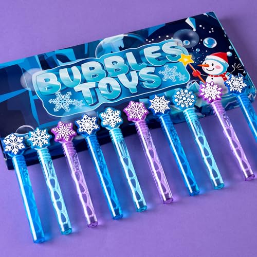 WHALEISLAND 20PCS Frozen Bubble Wands, Snowflake Party Favors for Kids | Frozen Birthday Party Supplies, Goodie Bag Stuffers, Classroom Prizes, Fun Gifts and Party Decorations for Kids - style: FROZEN