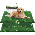 HQ4US 4LEGS Grass Pee Pads for Dogs Potty, Artificial Grass Patch Odor Free | 2PCS Fake Grass with Fully Permeable Backing for Fast Drainage, Indoor Potty Grass Hemmed Edge Turf, Easy Clean - size: XL - 43'' x 32'' for Dog＜ 38" Length