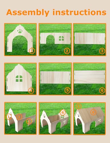 Guinea Pig Chinchilla Hideouts Cages Toys Accessories Wooden House and Habitats Hides Nature Huts for Hamster Squirrel Rat and Other Small Animals etc.