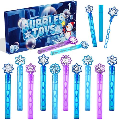 WHALEISLAND 20PCS Frozen Bubble Wands, Snowflake Party Favors for Kids | Frozen Birthday Party Supplies, Goodie Bag Stuffers, Classroom Prizes, Fun Gifts and Party Decorations for Kids - style: FROZEN