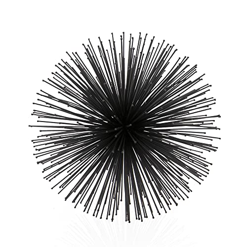 Modern Day Accents 5350 Erizo Spiked Large Black Sphere, 10" D - color: Black, size: Large