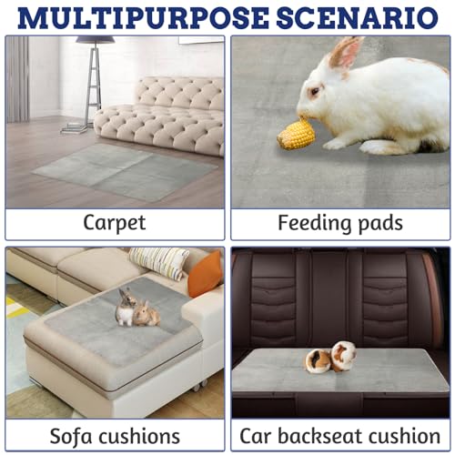 PINVNBY 2 PCS Washable Guinea Pig Cage Liner, Washable Pee Pads for Rabbit Waterproof Reusable Guinea Pig Mat Fast and Super Absorbent Bedding for Small Animals Rabbit Chinchillas (31.4'' × 42.2'' )