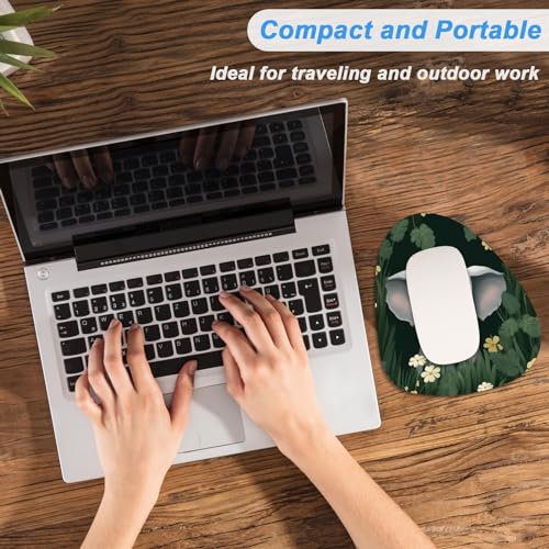 Rimilak Small Mouse Pad 6 x 7 Inch, Irregular Mini Mouse Pad with Non-Slip Rubber Base, Waterproof Compact Mouse Mat for Laptop Computer Wireless Mouse Keyboard Home Office Travel, Cute Elephant - color: Cute Elephant, size: 7L x 6W inches