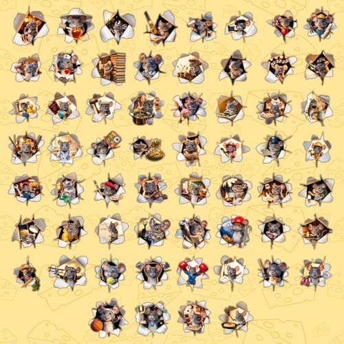 Vybonz Mouse Stickers Cute Mice Funny Animal Kawaii Decal Pack | Mouse Stickers, Cute Mouse Vinyl Decals, Funny Mice Character Stickers, Gifts For Mouse Lovers, Animal Lovers - color: Mouse, size: 3in