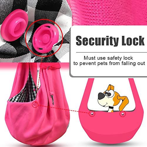Tomkas Dog Cat Carrier Sling Classic Pocket & Classic Strap(M,Rose red) - color: Rose Red