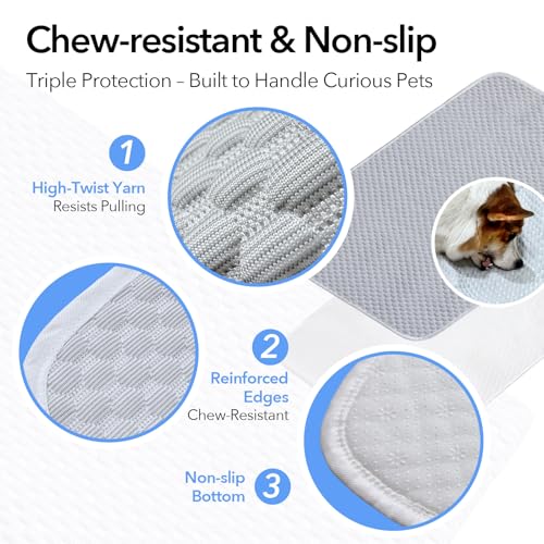 Dog Cooling Mat 46"x36" Extra Large for Big Dogs, L | Chew-Resistant, Non-Slip & Machine Washable, Ice-Silk Self-Cooling Pad(Q-Max>0.4), Leak-Proof TPU, Crate Indoor Outdoor - size: Large 46"x36"
