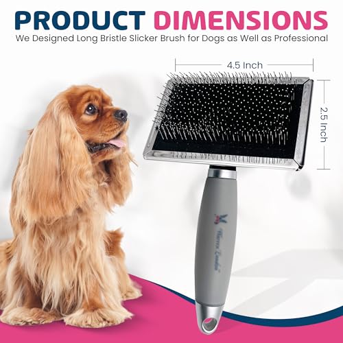 Warren London Gel Handle Slicker Brush for Dogs, Doodles & Long Coats, New & Improved Bristles - style: Gel Handle
