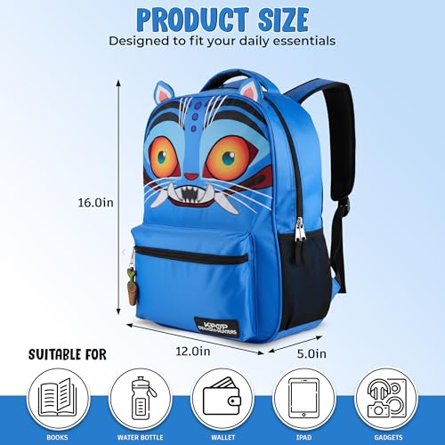 AI ACCESSORY INNOVATIONS K-Pop Demon Hunters 16” Backpack for Girls, Featuring a Big Face Derpy with 3D Ears and Embroidery, Rubber Molded Bag Charm, Derpy - style: Big Face Derby