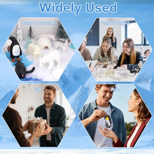 39 Pcs Arctic Animals Figurines Arctic Animals Habitat Diorama Project Set - style: Arctic