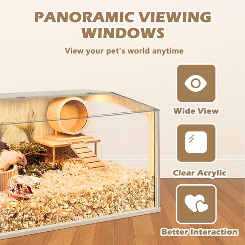 Hamster Cage Chewproof, Large Hamster Cages and Habitats, Openable Top with Acrylic Sheets, Solid Built - size: 40.0"L x 20.0"W x 20.0"H