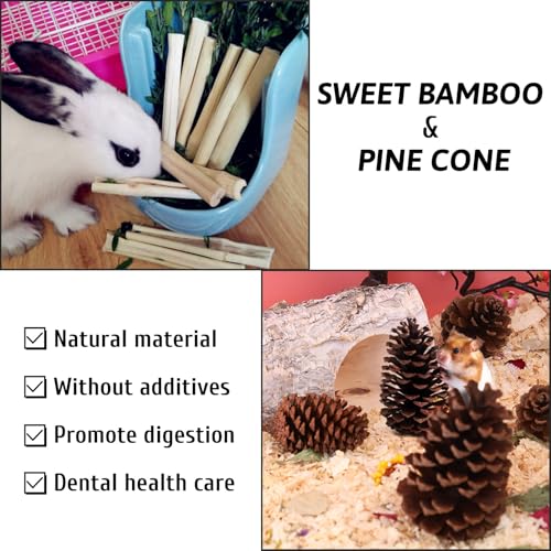 PINVNBY Guinea Pig Grass House Bunny Hay Hideout Tunnel Small Pet Straw Hut with Chew Toys for Bunny Hamster Rat Chinchilla Hedgehog Gerbil (Ball at Random)