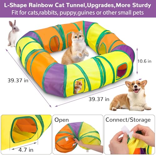 Retro Shaw Interactive Cat Toys for Indoor Cats Kitten,Relieve Bored,25PCS | 4PCS Collapsible Tunnels, Large, Safe and Durable, Kitten Game Hiding Spot Self-Play Chase Exercise - color: Extra large cat tunnel toys set