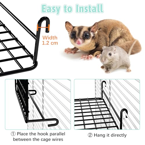 BNOSDM Rat Cage Platform with Ladder 4 PCS Small Animals Cage Accessories Metal Guinea Pig Climbing Toy for Sugar Glider, Chinchillas, Squirrel, Gerbils, Mouse Standing Jumping - color: White