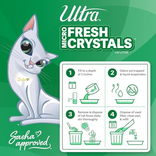 Ultra by Cat's Pride Fresh Scent Micro Crystals, Soft on Paws Litter, 5lb