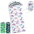 Kids Sleeping Bags - Camping Sleeping Bags with Carry Bag - Compact Sleeping Bag for Hiking, Backpacking 3 Season Warm & Cool Weather, Lightweight Waterproof Outdoor Travel for Boys Girls - color: Purple Dinosaur