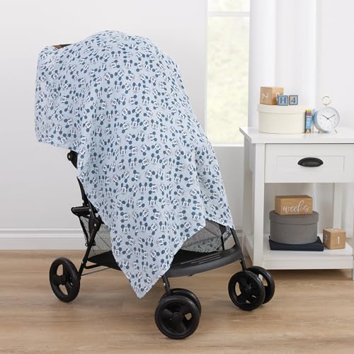 Disney Mickey Mouse 3 Piece Muslin Swaddle Baby Blanket Set - color: Mickey Mouse Gray, Charcoal, and White