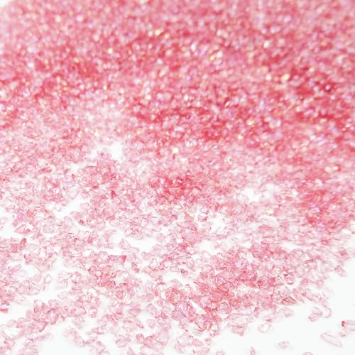 Crushed Glass Glitter, Broken Stones Shattered Glass Chips for Resin Art Crafts, Epoxy Resin Supplies, Geod Painting, DIY Art Projects, Jewelry Making, 2-4mm, 200g/7oz (Watermelon Red) - color: Watermelon Red