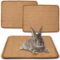 JanYoo 2pcs Bunny Scratch Pads Natural Sisal Rabbit Scratching Pad Bunny Scratcher Mat Resting Mats for Cages, Small Animal Claws and Teeth Care Bedding Accessories for Guinea Pig (15.7x11.8in, Brown) - color: 2-Brown
