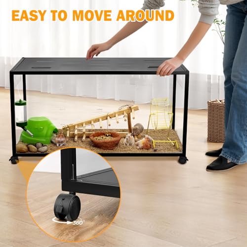 Hamster Cage, 360-Viewing Metal Rat Cage, Chewproof, Stackable Large Cage with Top Access, for Dwarf Syrian Hamster, Gerbil, Mouse - size: 32 * 16 * 16IN